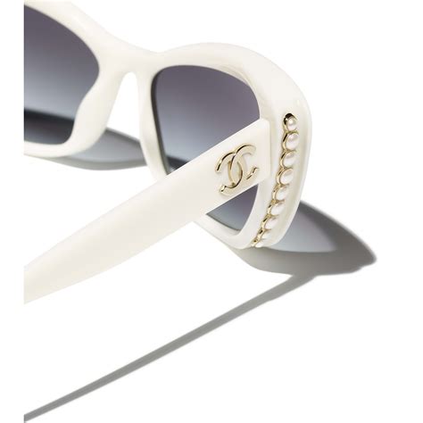 chanel white leather sunglasses|authentic chanel sunglasses.